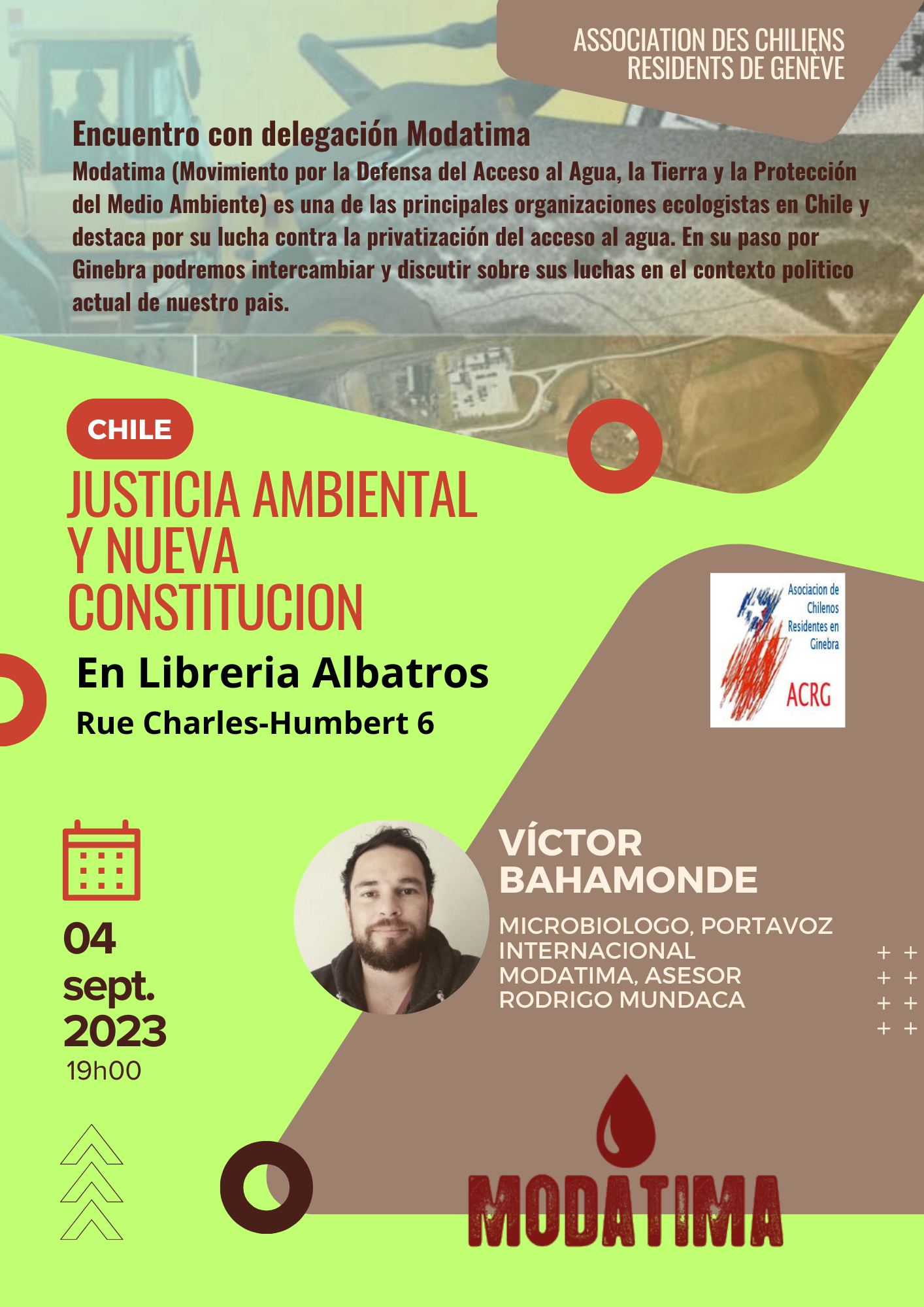 Victor Bahamonde, Modatima, Ginebra, Libreria Albatros, 4 septiembre 2023